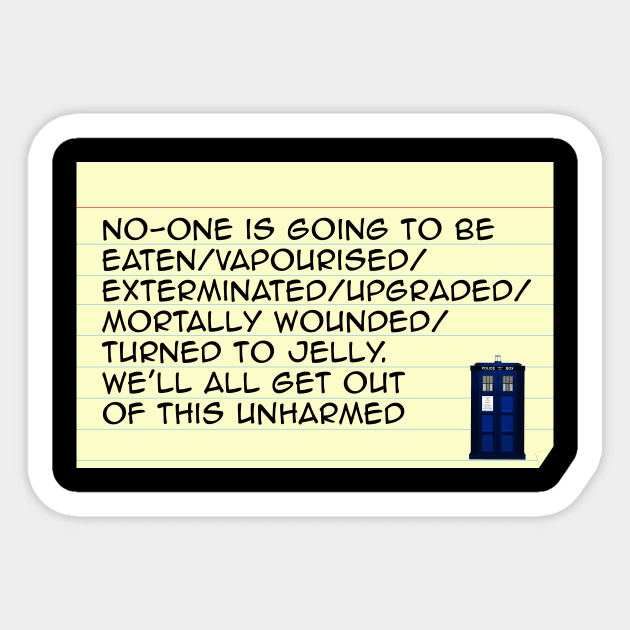 The Doctor's Cue Cards Sticker by scoffin